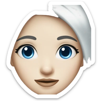 Girl with pale skin black hair and blue eyes sticker