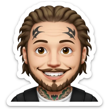 post malone absurdly amount of face tattoos sticker