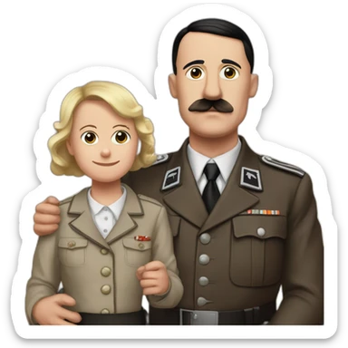 Hitler et sa mère leve la main au ciel sticker