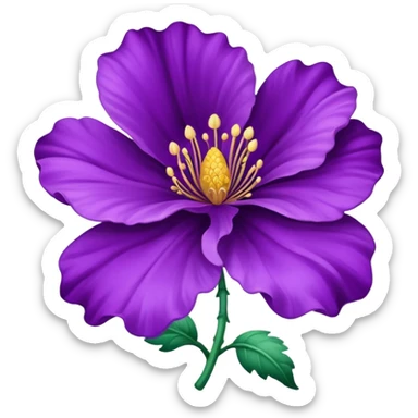 rococo regency purple flower sticker