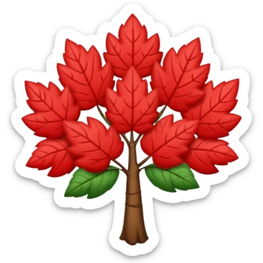 Un trébol de cinco hojas rojo sticker