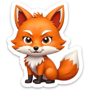 Angry fox in chibi style sticker