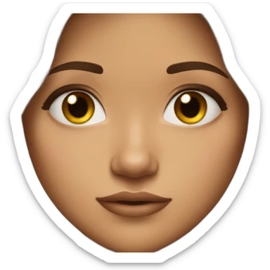 Girl with tan skin, mid length brown hair, bigish nose, long lashes and sorta eye bags sticker
