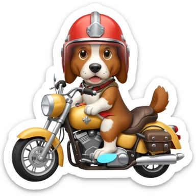 angry bassett hound on a motorcycle sticker