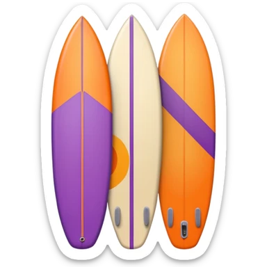purple, orange, beige surfboard sticker