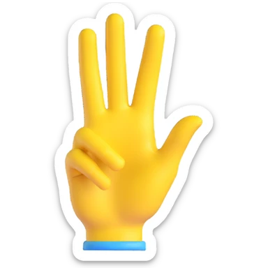 yellow hand making the 'OK' gesture, 3D emoji style, with a blue outline sticker