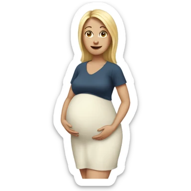 White pregnant woman  sticker