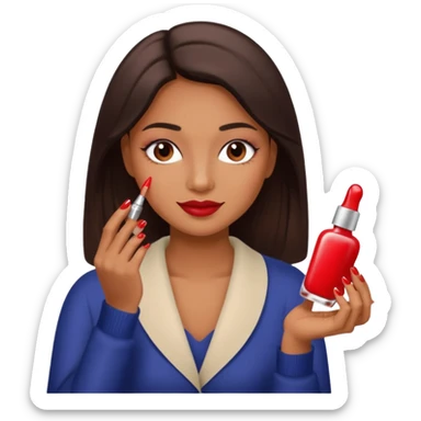 carita pintandose las uñas sticker