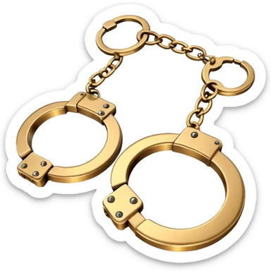 Golden hand cuffs on chains sticker