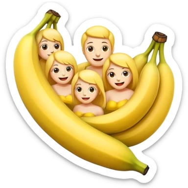 3 people in a banana sticker