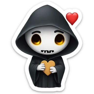 Cute Grim reaper with a heart sticker
