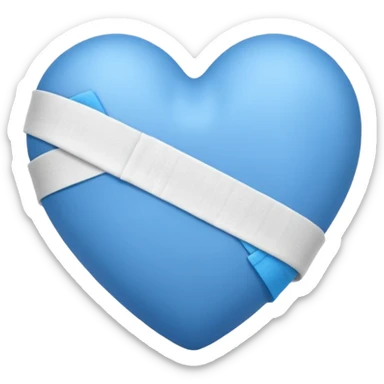 corazón azul con venda  sticker