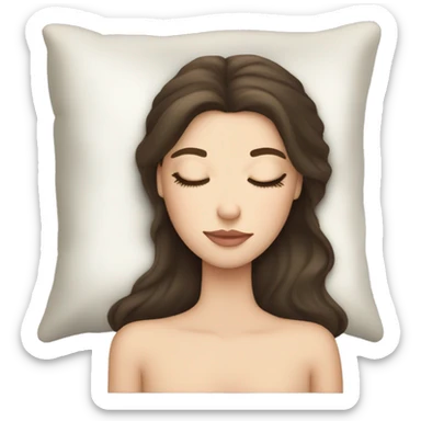 sleeping beauty brunette white girl with a silk pillow sticker