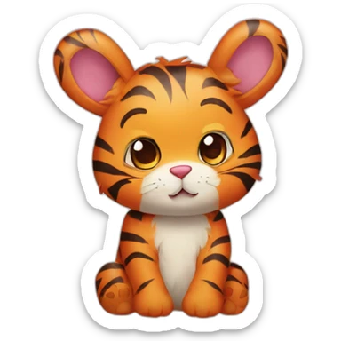 cute tiger bunny bear sticker