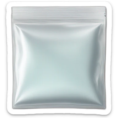 small square transparent ziplock bag, with white powder sticker