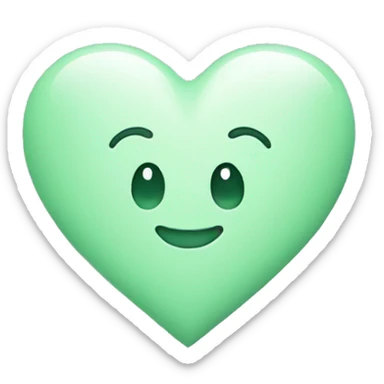 Pastel green heart with stars  sticker