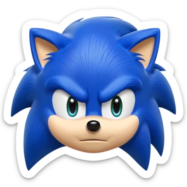 Sonic with eyes closed sticker