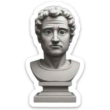 Emoji stoic statue sticker