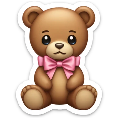 Teddy bear with a bow sticker