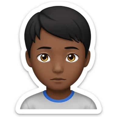 Dark Asian boy with black hair black eyes sticker