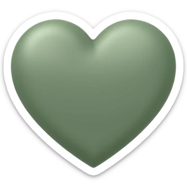 Sage green heart sticker