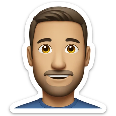 brunette man with stubble, big nose and short hair sticker