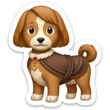 Bassotto seduto con vestito di lana sticker