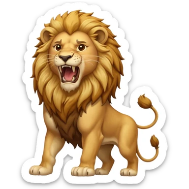 Lion – Golden mane, roaring, standing proudly sticker