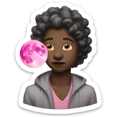 Smoke boy pink moon  sticker