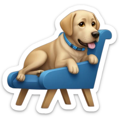 Labrador avec une cape bleu avec personne en fauteuil roulant sticker
