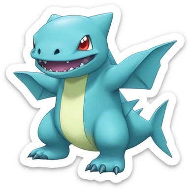 Blue Larvitar-Sharpedo-Gabite-Gible-Digimon Full Body sticker