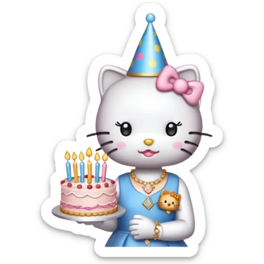hello kitty birthday Leo rich  sticker