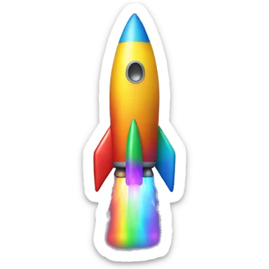 The rocket emoji but with flashing rainbow colors sticker