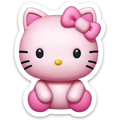 pink kawaii plush hello kitty sticker