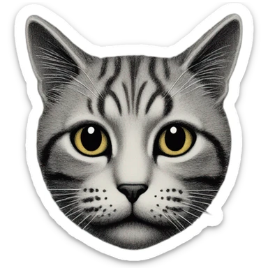 cat face by edward gorey sticker