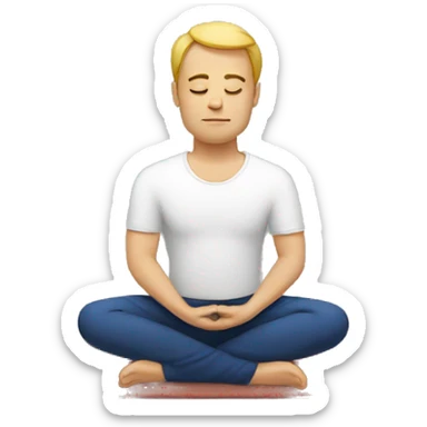 european man meditating sticker