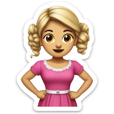 Mariana Bracetti Cuevas was a patriot and leader of the Puerto Rico independence movement. Pink dress. 2 pigtails.  sticker