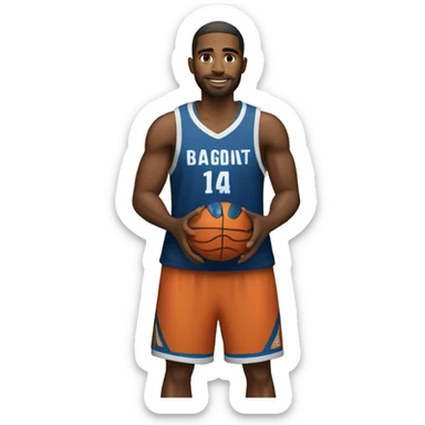 Basketball player in jersey with the surname Podobed sticker