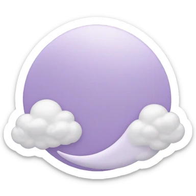 pink crescent moon background of big pastel purple clouds  sticker