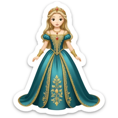 Renaissance princess with full dress sticker