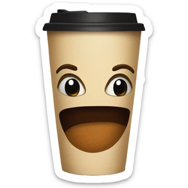 Drawing on a coffee cup sticker