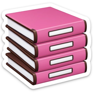 pink and dark brown file pile of 3 sticker