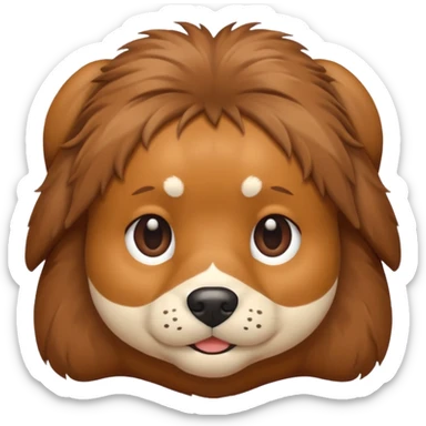 human with a dog face sticker