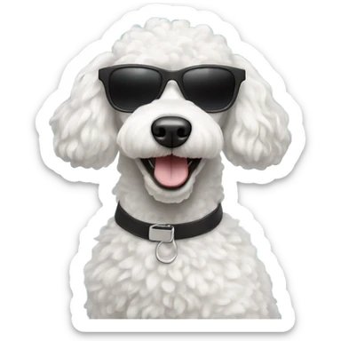 White poodle with sunglasses sticker