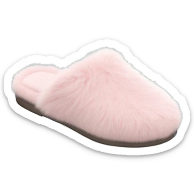 Pastel pink fur slippers sticker