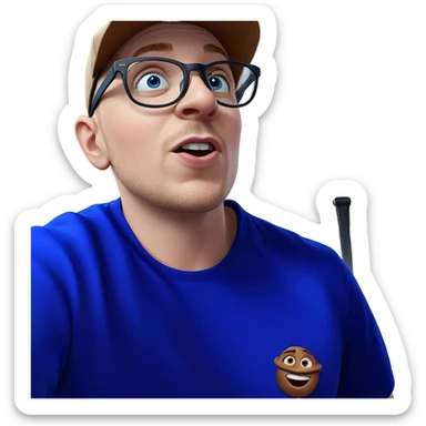 blue-eyed boy in hat sticker