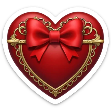 heart with a bow, goth sticker