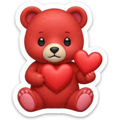 osito de peluche sujetando un corazon sticker
