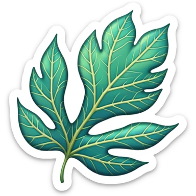 Leaf with holographic veins sticker