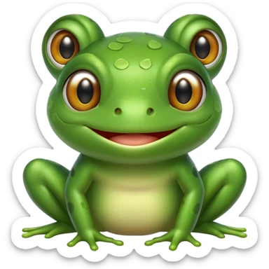 Cute Froggy with almond eyes sticker